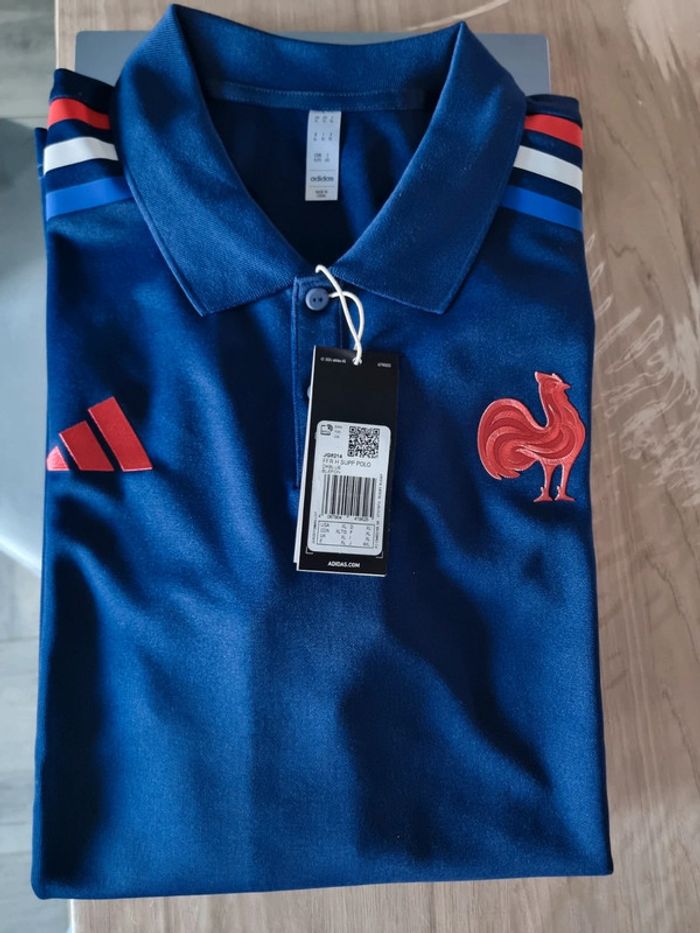 Polo officiel France Rugby Adidas xl neuf avec étiquette - photo numéro 2