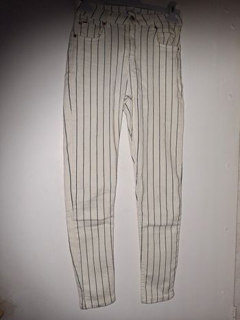 Pantalon toile rayé 