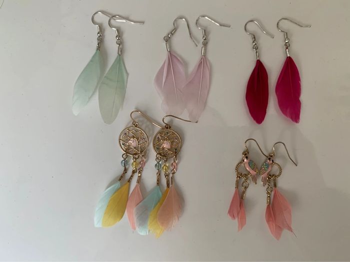 Boucles d’oreilles plume fantaisie