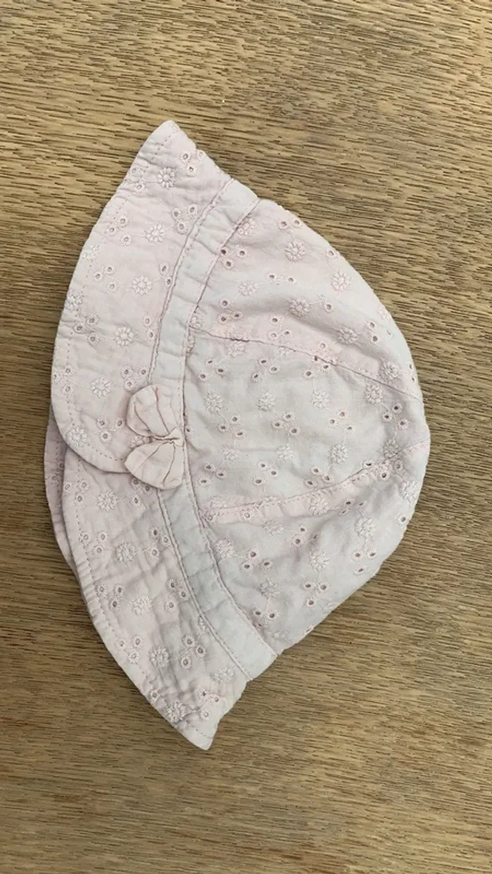 Chapeau soleil dentelle rose