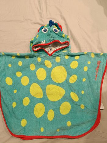 Poncho de Bain Coton Bébé - Dragon Bleu-Vert