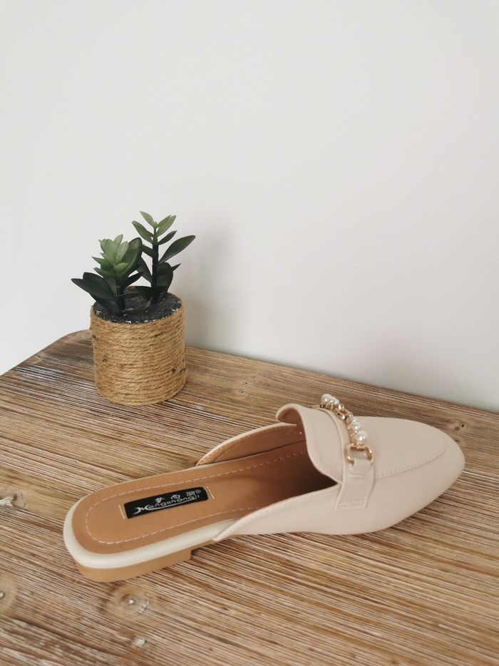 Mules à détails Perles & Strass Beige Nude Shein Pointure 38 - photo numéro 8