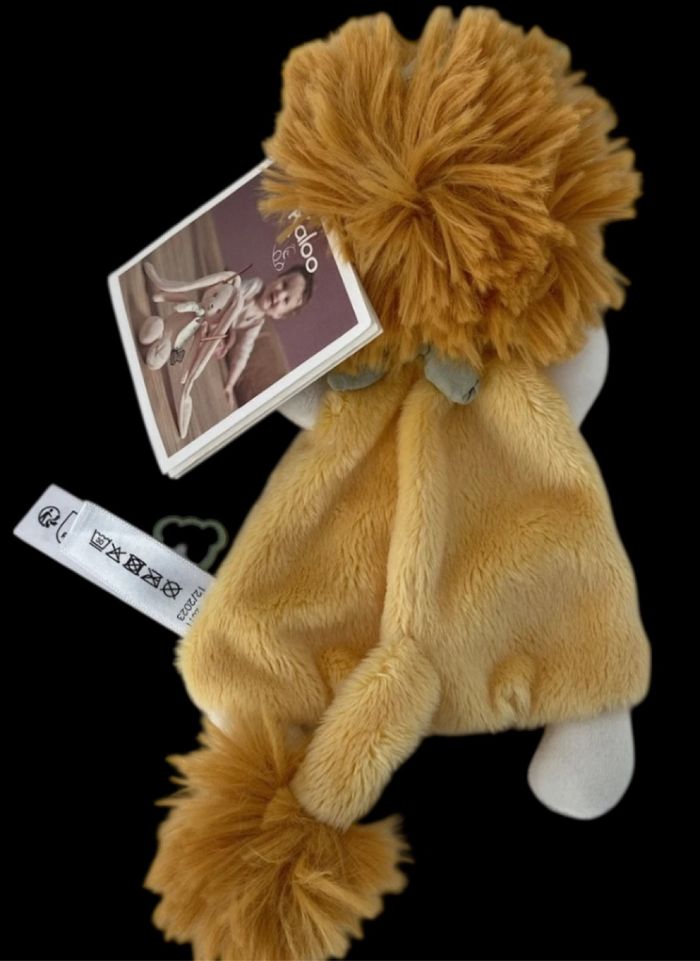 ❤️B4712 Doudou Plat Mouchoir Lion Jaune Les Amis Kaloo Bandana Vert - photo numéro 2