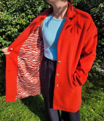 Manteau d'Automne Femme Rouge Corail | Vintage Love 🍁🍂