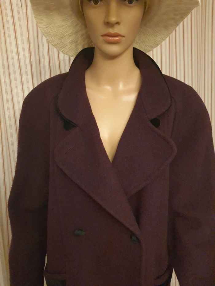 Manteau bordeaux Cristel fr 42 en 70%laine - photo numéro 8
