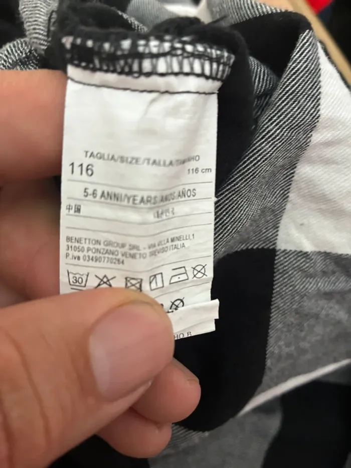 Robe capuche à carreaux benetton  116 cm - photo numéro 2