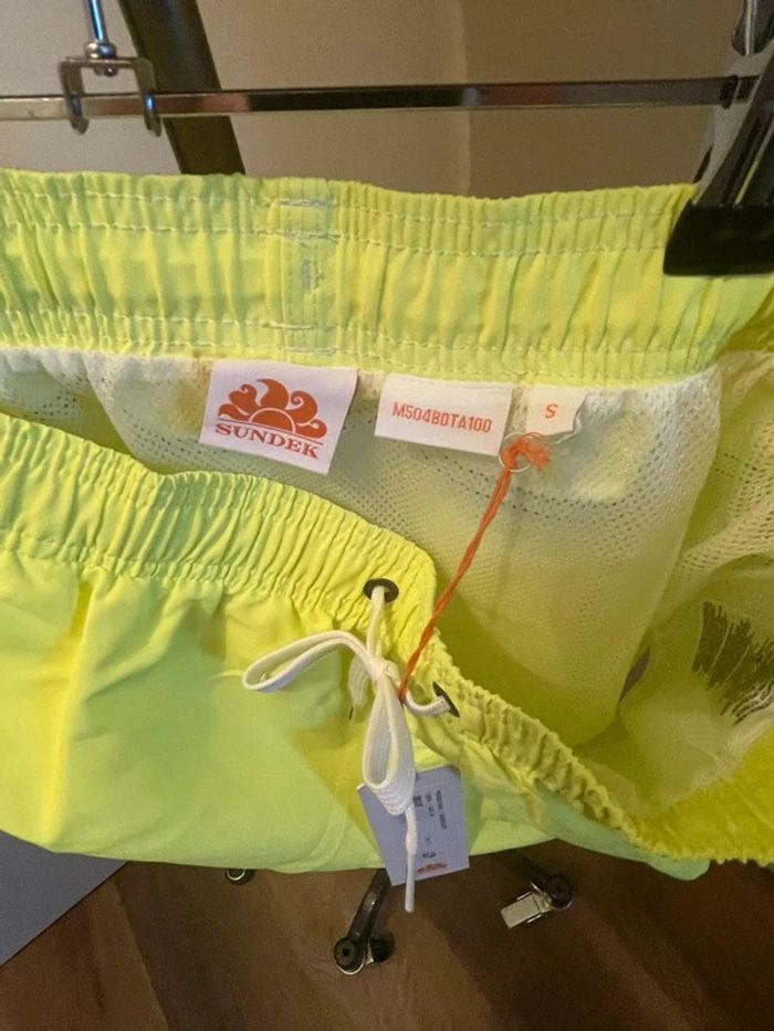Sundek - Short de Bain Taffeta iconqiue jaune Fluo taille S - photo numéro 5