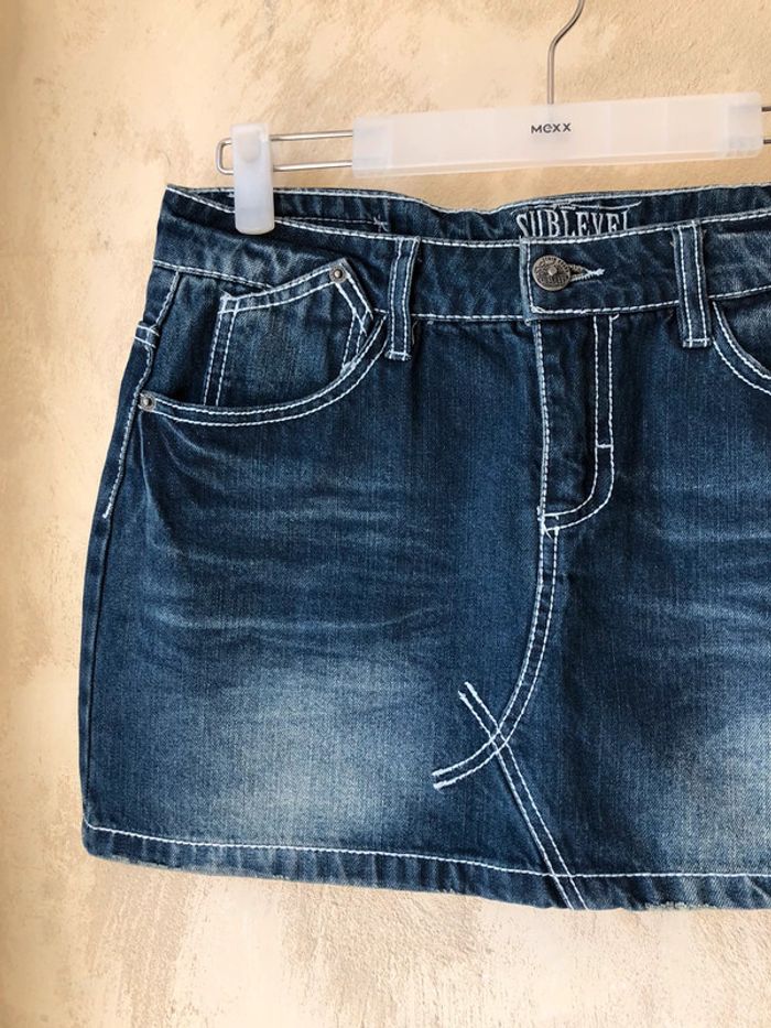 Mini jupe en Jean y2k vintage Sublevel M - photo numéro 2