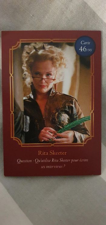 Cartes Harry Potter Auchan
Rita Skeeter n° 46/90