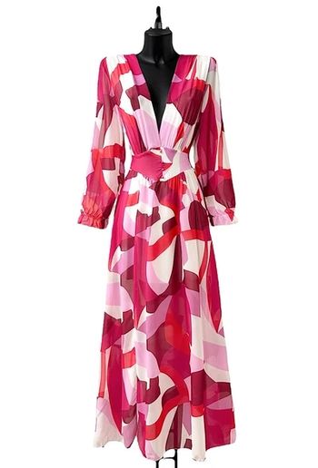 Robe longue rose fushia 