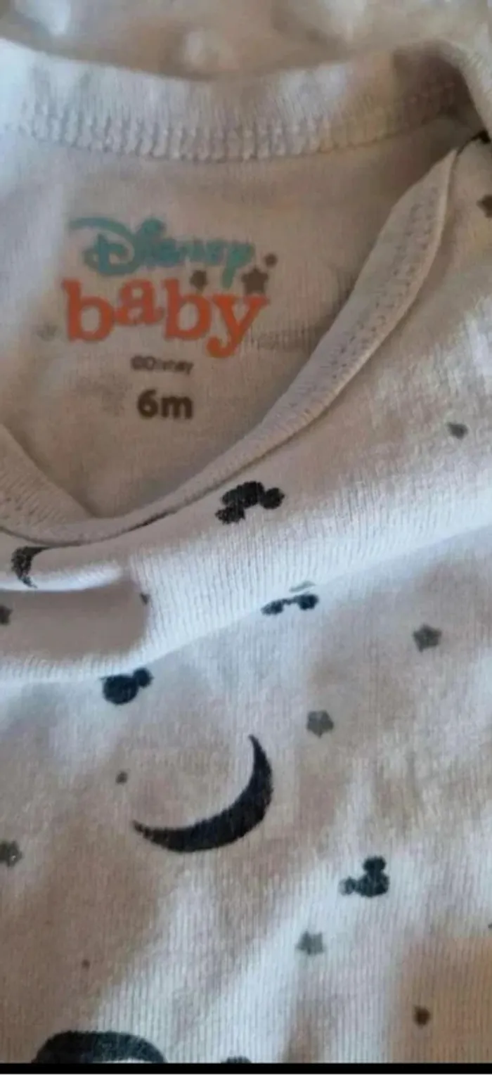 Lot de 2 bodies manches longues Mickey 6 mois - photo numéro 3