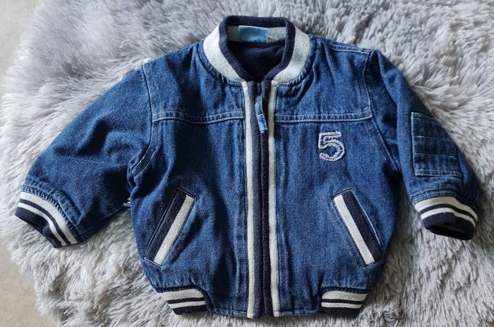 blouson en jean doublé bébé 6 mois - photo numéro 2