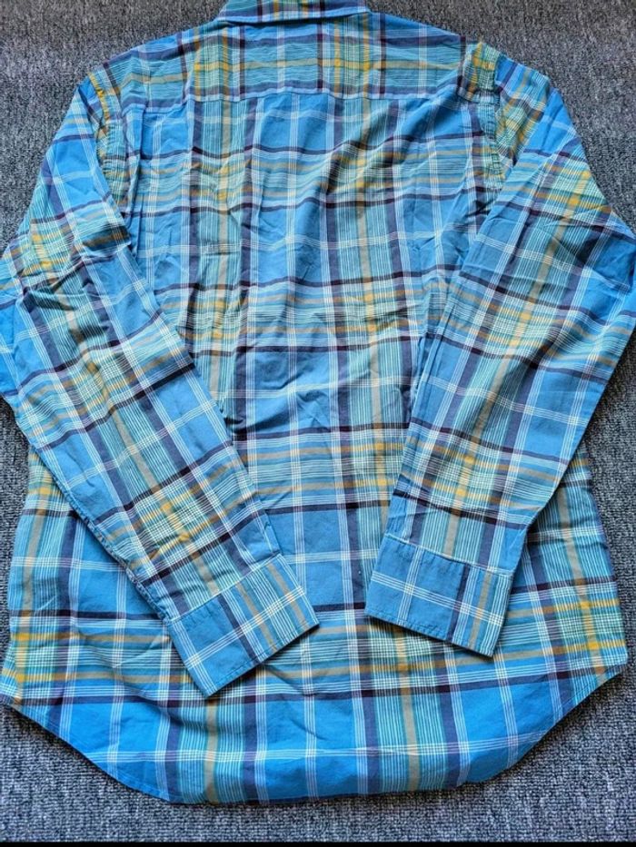 Chemise Tommy Hilfiger à Carreaux - Bleu & Jaune - Manches Longues - Taille M - New York Fit - photo numéro 13