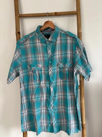 Chemisette vintage bleue à carreaux owk taille XXL