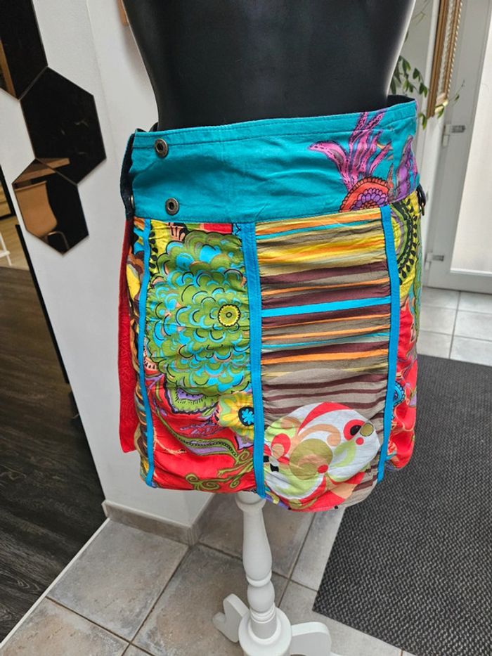 Jupe porte feuille réversible multicolore taille unique - photo numéro 8