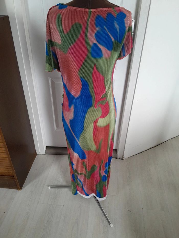 Jolie robe longue multicolore plissée moulante drapée Asos Design - photo numéro 5