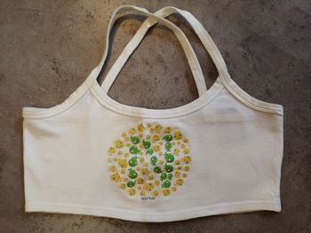 Débardeur brassière courte blanche, jaune et verte Taille 1 NAF NAF