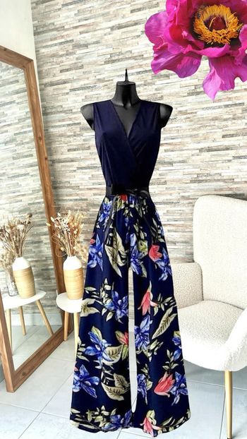 Combi estivales bleu marine et rose