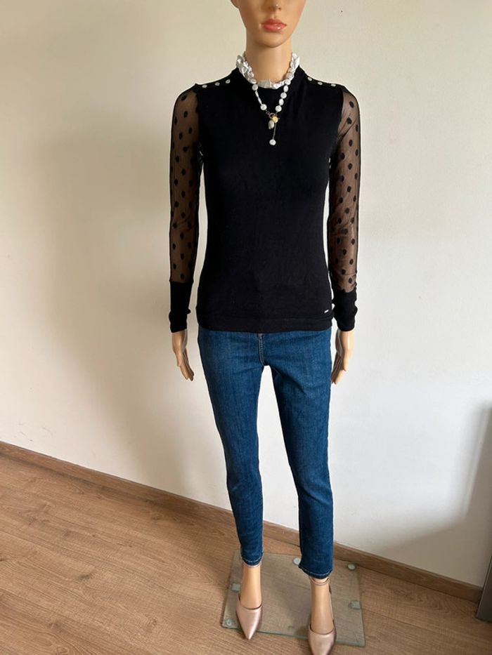 Pull noir et blanc Morgan taille XS bon état - photo numéro 3