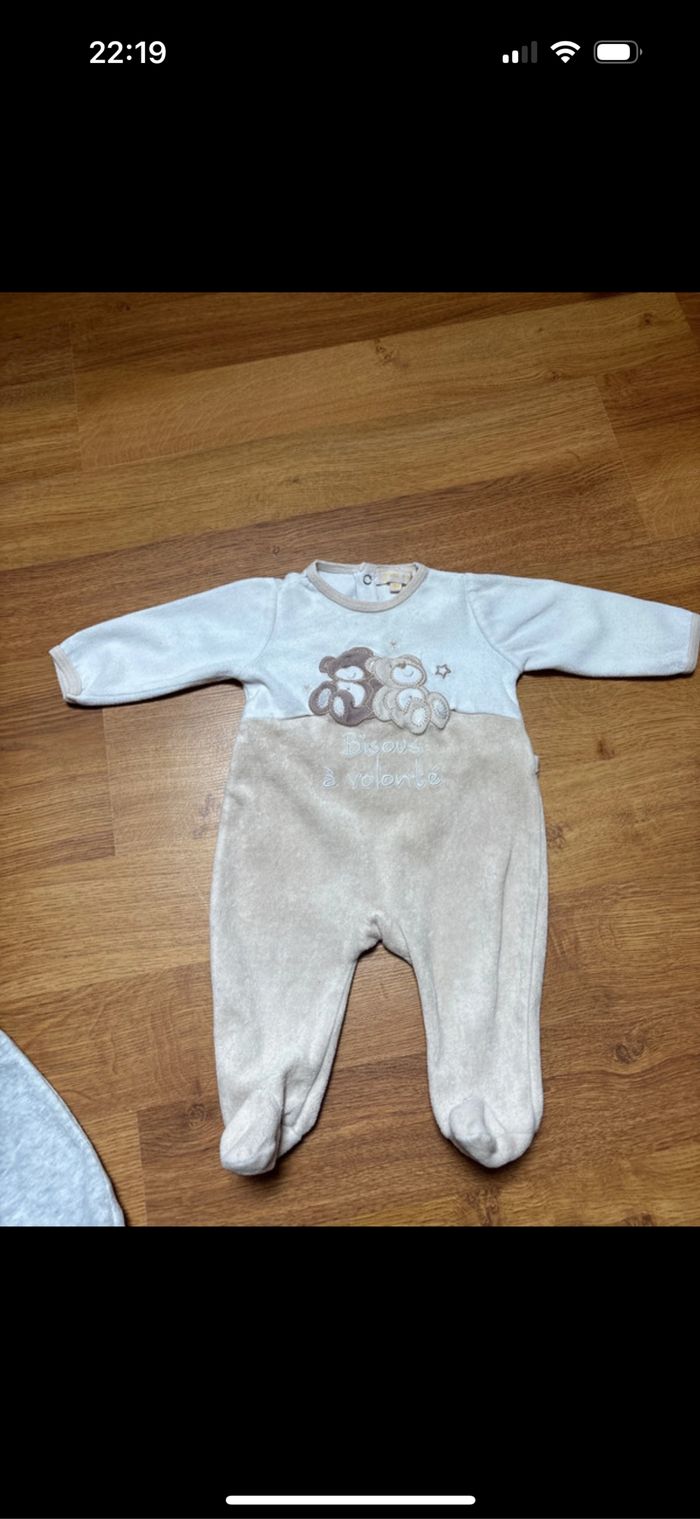 Lot de 2 pyjama une pièce bébé mixte gémo 3 mois - photo numéro 2