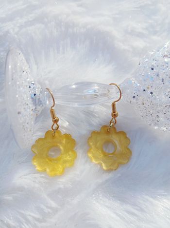 Boucles d'oreilles fleurs jaunes