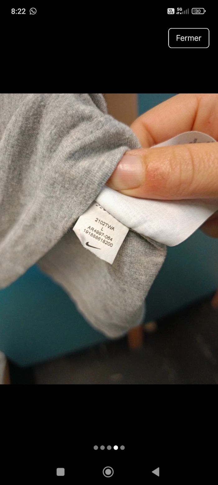 Tee-shirt Nike gris - photo numéro 2