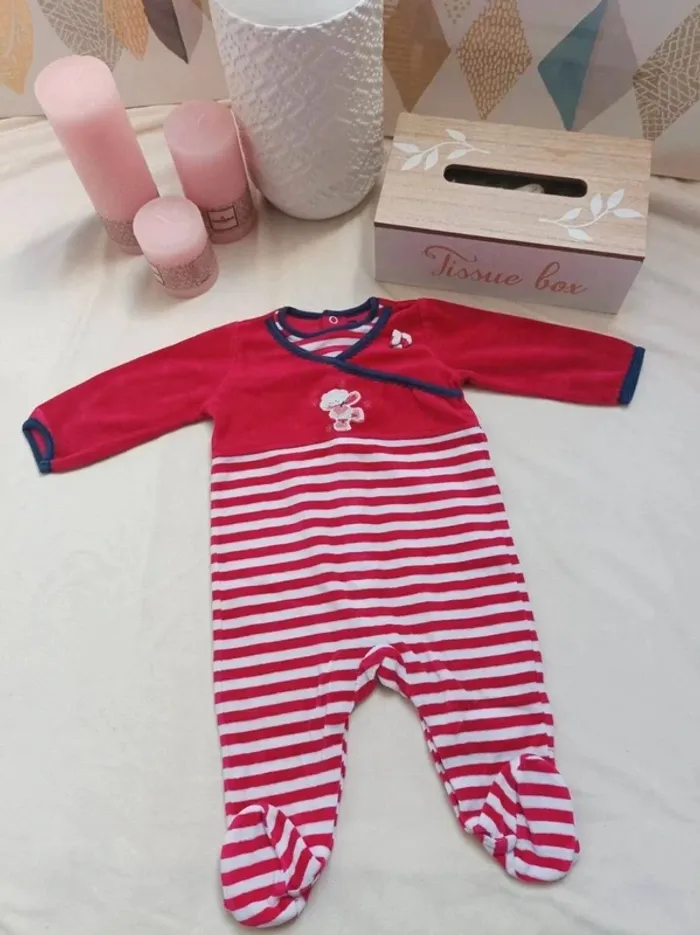 Grenouillère en velours mixte thème Noël Sergent Major 6 mois