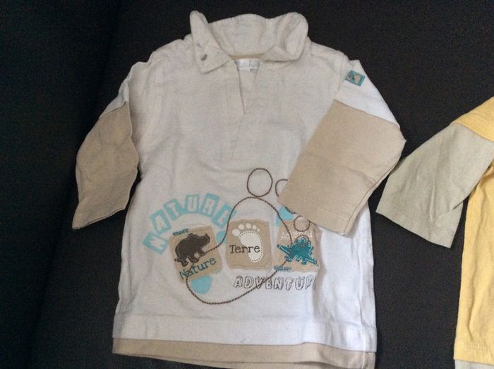 Lot de 2 t shirt polos manches longues 3 mois - photo numéro 2