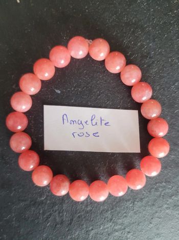 Bracelet en pierre véritable d angélique rose