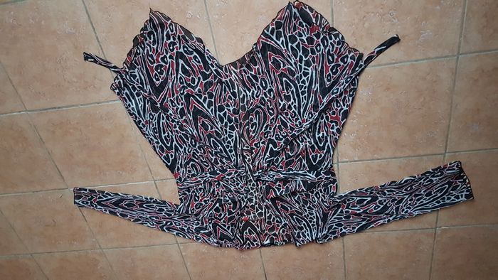 Tunique fluide femme 52 noire et rouge BPC Sélection - photo numéro 2