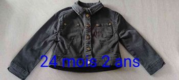 Veste en jean noire orchestra 2 ans