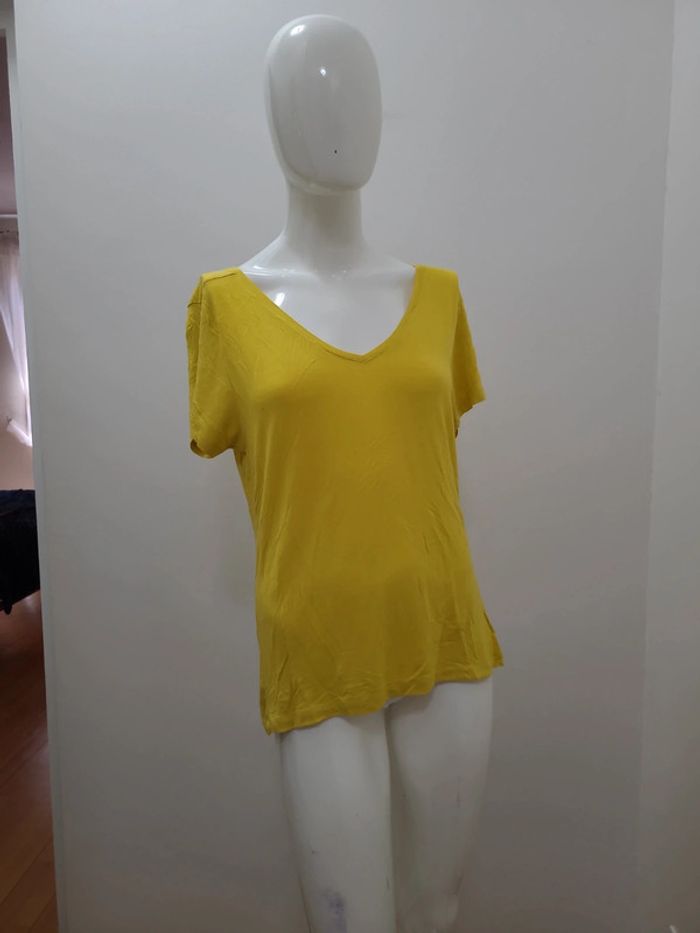 T shirt jaune extra doux taille L