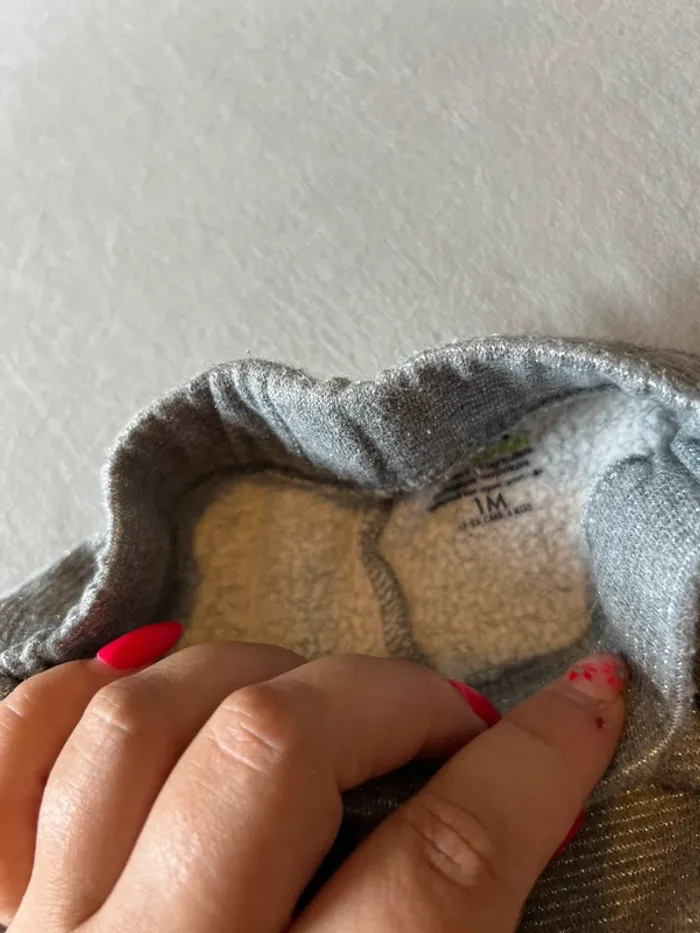 👖 Pantalon bébé gris 1M – Effet jogging avec cordon - photo numéro 3