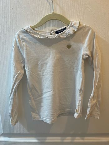 T-shirt blanc manches longues T. 4 ans Okaidi