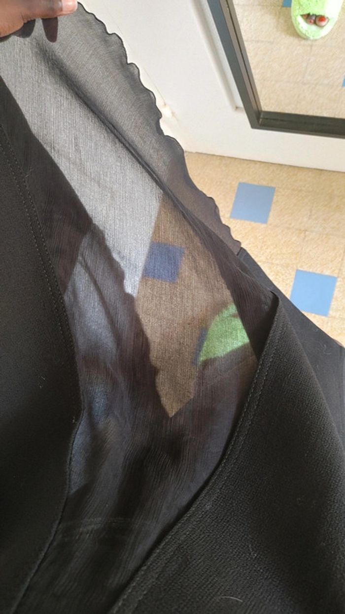 Jupe transparent en laine et soie taille haute - photo numéro 5