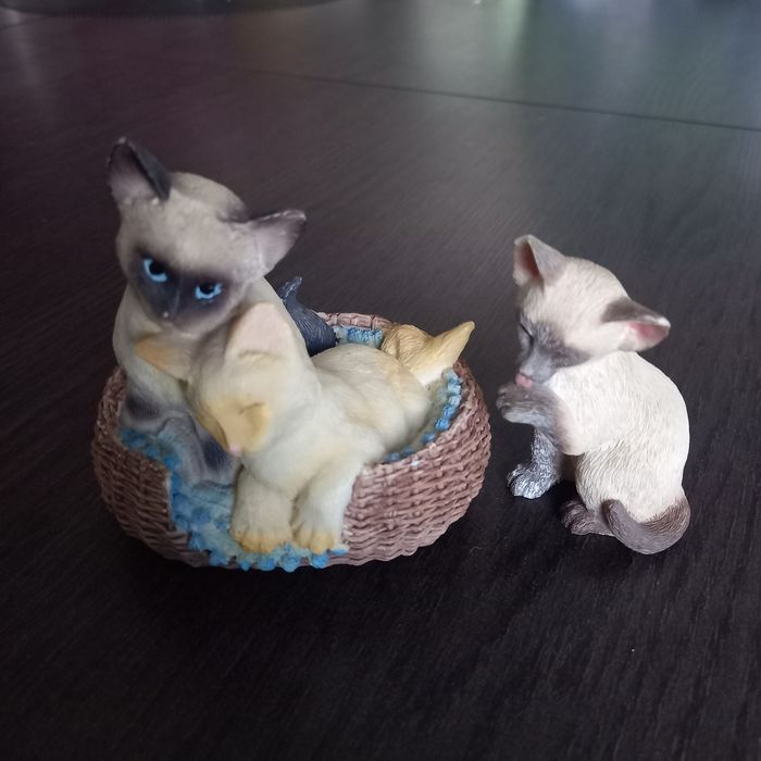 2 x statuettes chat