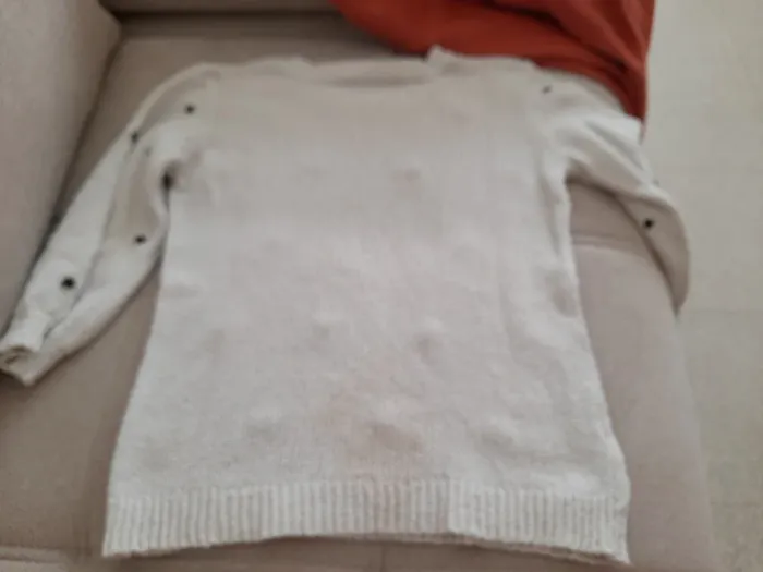 Pull décor "pompons " manches 3/4 - photo numéro 5