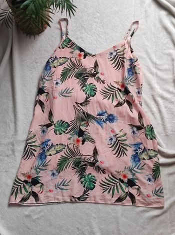 Débardeur rose fleurie taille unique