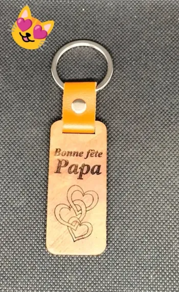 Porte clé bonne fête papa coeur