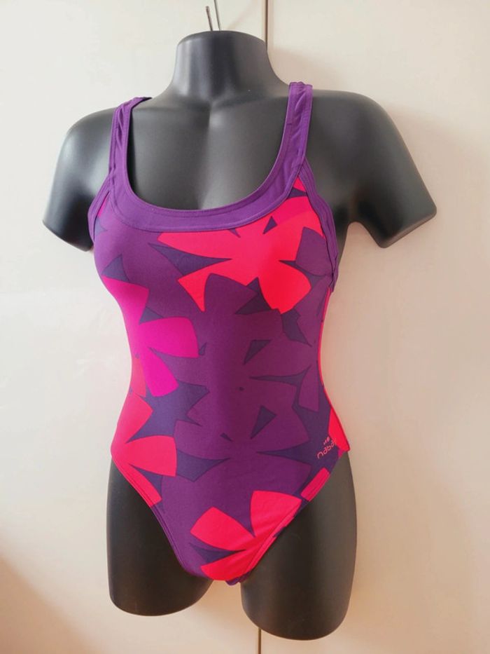 Neuf maillot de bain 1 pièce fleurs motifs Nabaji bikini piscine sport femme taille XS 34 coquette - photo numéro 4