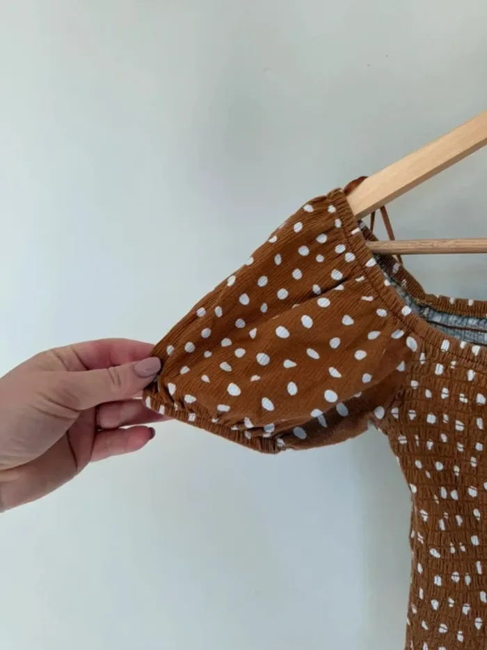 Top à pois marron - photo numéro 4