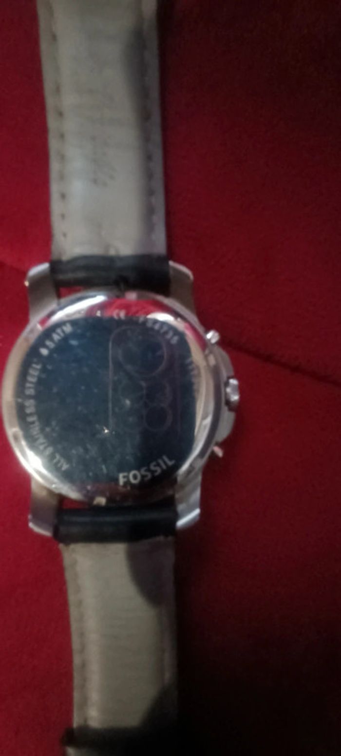Montre cuir noir fossil - photo numéro 2