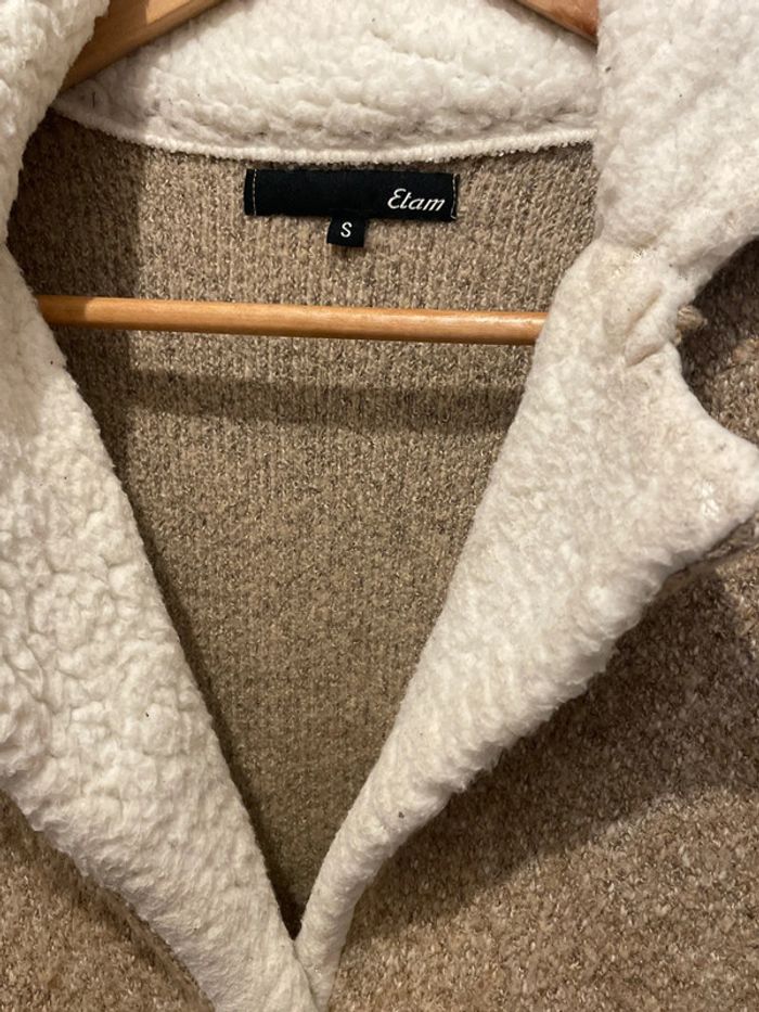 Veste laine bouclée Teddy beige Etam - photo numéro 2