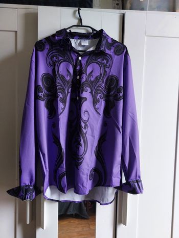Chemise violet imprimé