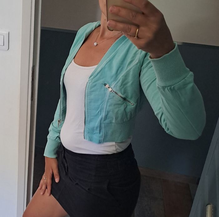 Veste courte femmes colorie menthe H&M taille 38