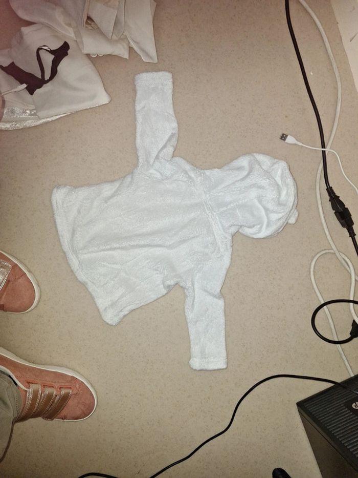 Gilet tout doux blanc uni 1ans - photo numéro 2