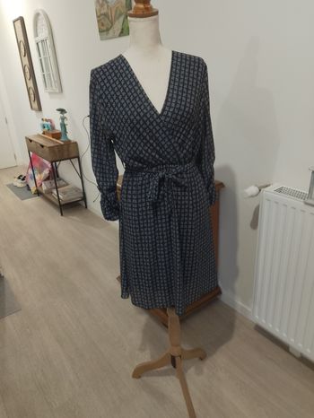 Robe décolletée bleu marine toutes saisons femme '' Andromède ''