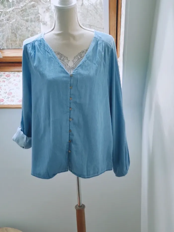 🌊 chemise denim coton, lyocell 🫂 - photo numéro 6