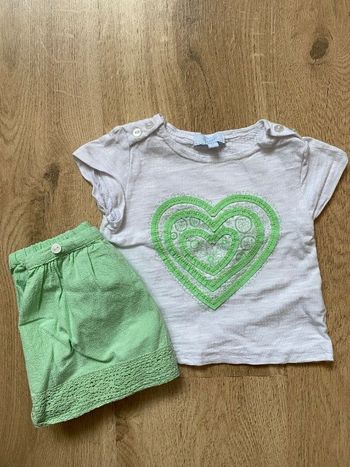 Teeshirt et jupe 6 mois
