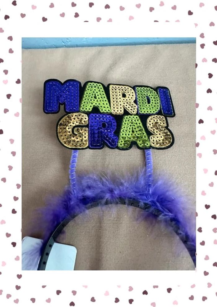 Serre tête Mardi Gras violet et vert - photo numéro 2